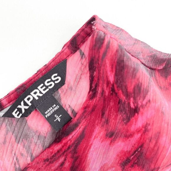 Express Dolman Sleeve Elastic Waist Dress Swirl Pink Tie Dye Watercolor Small - Picture 4 of 7